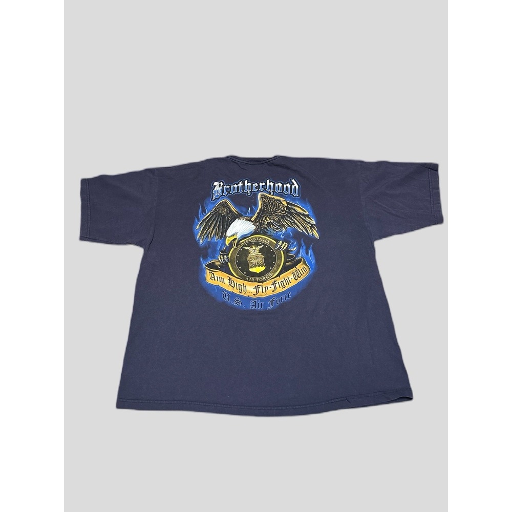 Y2K U.S. Air Force Brotherhood Shirt Men's 2XL Bayside USA Made Tee